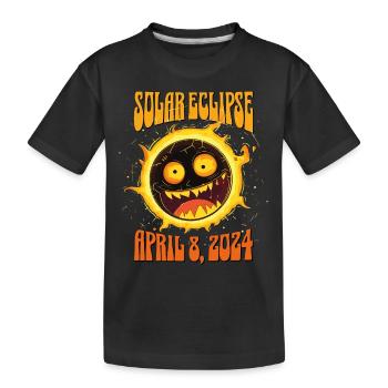 Éclipse solaire 8 avril 2024 Éclipse totale de Soleil - T-shirt bio Premium Enfant - noir - Devant