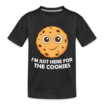 I'm Just Here For The Cookies - Kids' Premium Organic T-Shirt - black - Front