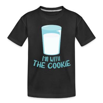 Verre de lait - Je suis avec le biscuit - T-shirt bio Premium Enfant - noir - Devant
