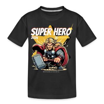 Super-héros - T-shirt bio Premium Enfant - noir - Devant