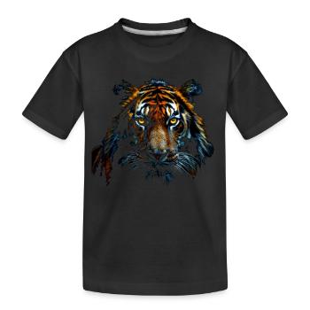 Tiger Face - Kinder Premium Bio T-Shirt - Schwarz - Vorne