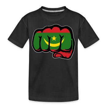 Poing du drapeau de la Mauritanie - T-shirt bio Premium Enfant - noir - Devant
