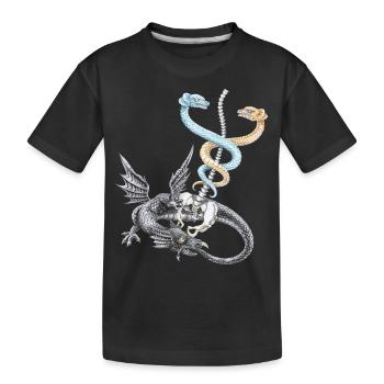 Le caducée d'Hermès - T-shirt bio Premium Enfant - noir - Devant