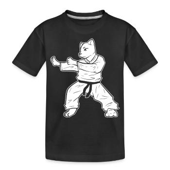 Karate Cat Self Defense - Kids' Premium Organic T-Shirt - black - Front