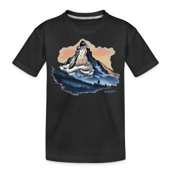 Matterhorn Souvenir Andenken Online-Shop - Kinder Premium Bio T-Shirt - Schwarz - Vorne