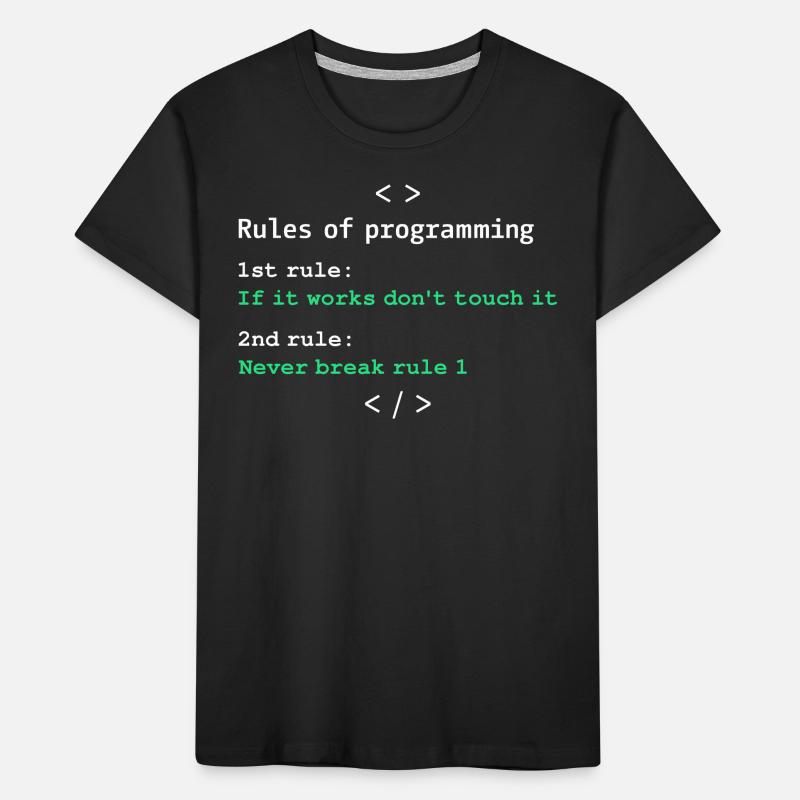 Regeln der Programmierung Kinder Premium Bio T-Shirt