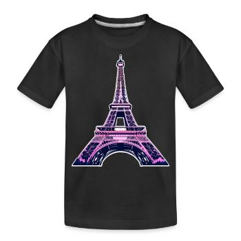 Eiffelturm #9 - Kinder Premium Bio T-Shirt - Schwarz - Vorne