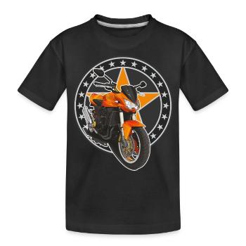 Superbike // Orange // Illustration - Kinder Premium Bio T-Shirt - Schwarz - Vorne