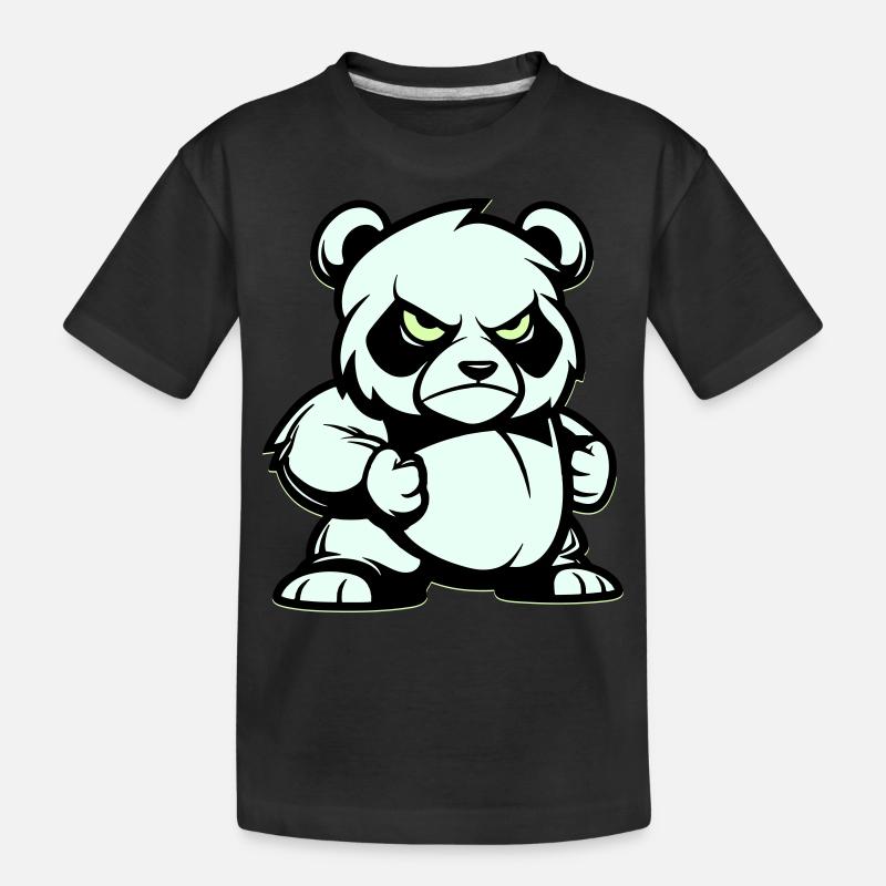 pandabär comic - Kinder Premium Bio T-Shirt - Schwarz