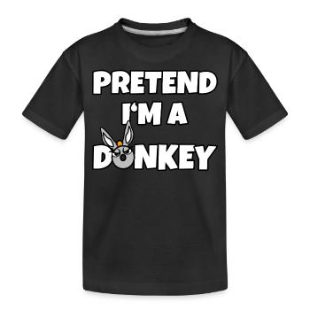 Pretend I'm a Donkey – Einfaches Esel-Kostüm - Kinder Premium Bio T-Shirt - Schwarz - Vorne
