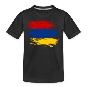 Armenien Flagge used - Kinder Premium Bio T-Shirt - Schwarz - Vorne