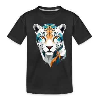 Leopard Vector Art Vibrant Colors Illustration - Kids' Premium Organic T-Shirt - black - Front