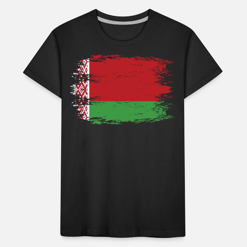 Drapeau de la Biélorussie look utilisé T-shirt bio Premium Enfant