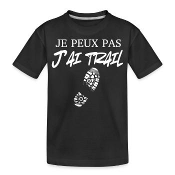 Ich kann nicht, ich habe eine Spur - Kinder Premium Bio T-Shirt - Schwarz - Vorne