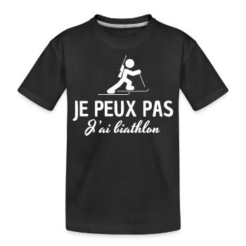 I can't I biathlon - Kids' Premium Organic T-Shirt - black - Front