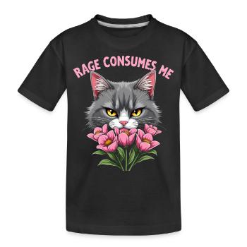Rage Consumes Me Lustiges Katzenblümchen - Kinder Premium Bio T-Shirt - Schwarz - Vorne
