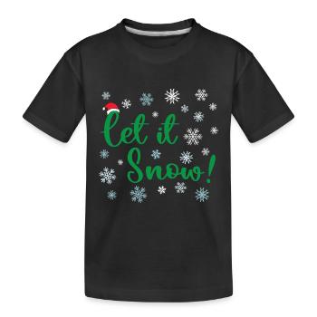 Que neige Noël - T-shirt bio Premium Enfant - noir - Devant