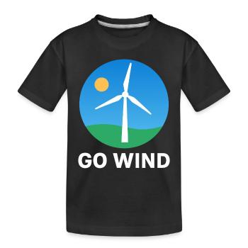Für Windenergie - Klar und nachhaltig - Windkraft - Kinder Premium Bio T-Shirt - Schwarz - Vorne