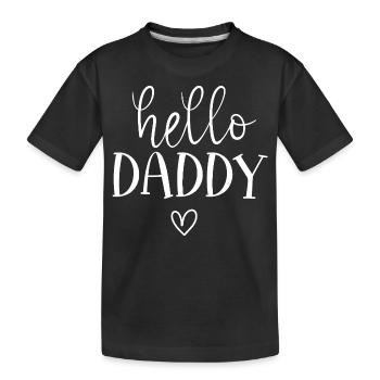 Bonjour papa Salutation réconfortante pour les nouveaux pères - T-shirt bio Premium Enfant - noir - Devant