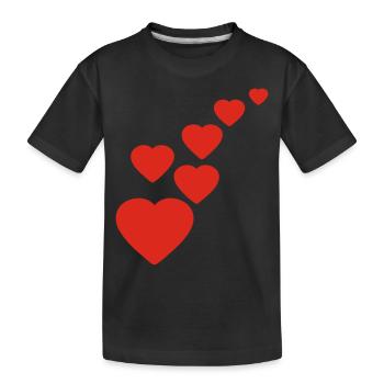 Herz - Kinder Premium Bio T-Shirt - Schwarz - Vorne