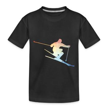 Skiers of long sleeve shirts - Kids' Premium Organic T-Shirt - black - Front