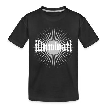 illuminati star fun Schrift geheim Verschwörung  - Kinder Premium Bio T-Shirt - Schwarz - Vorne