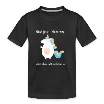 Ma licorne a malheureusement aller, est pas de parking - T-shirt bio Premium Enfant - noir - Devant