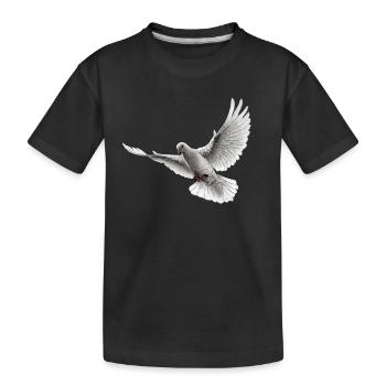 Taube - Kinder Premium Bio T-Shirt - Schwarz - Vorne