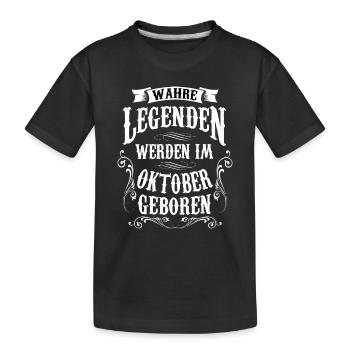 Oktober geboren - Kinder Premium Bio T-Shirt - Schwarz - Vorne