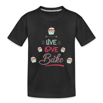 to bake - Kids' Premium Organic T-Shirt - black - Front