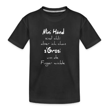 Schweizer Grosi Babyspruch zur Geburt Geschenk - Kinder Premium Bio T-Shirt - Schwarz - Vorne