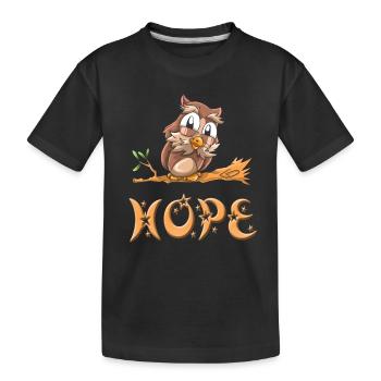 Owl Hope - Kids' Premium Organic T-Shirt - black - Front