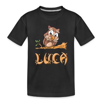 Hibou Luca - T-shirt bio Premium Enfant - noir - Devant