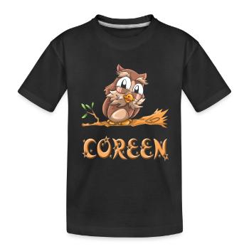 Eule Coreen - T-shirt bio Premium Enfant - noir - Devant