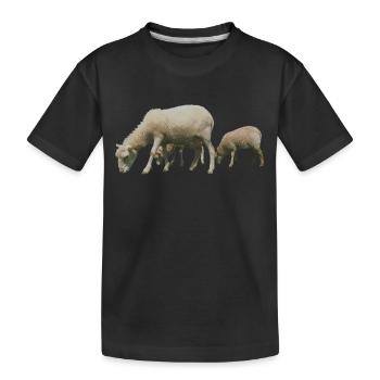 sheep - Kids' Premium Organic T-Shirt - black - Front