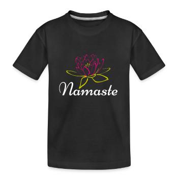 Aerobic Yoga Yogamatte Frauen Frau Dehnung new - Kinder Premium Bio T-Shirt - Schwarz - Vorne