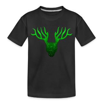 Deer flat ecology - Kids' Premium Organic T-Shirt - black - Front