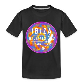 Illustration colorée de l’île des îles Baléares d’Ibiza - T-shirt bio Premium Enfant - noir - Devant