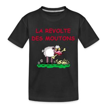 La révolte des moutons - T-shirt bio Premium Enfant - noir - Devant