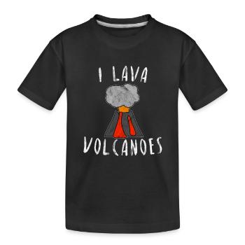 J'adore la nature des volcans volcan idée cadeau - T-shirt bio Premium Enfant - noir - Devant