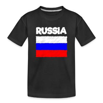 RUSSIA Russische Flagge - Shirt Hoodie - Kinder Premium Bio T-Shirt - Schwarz - Vorne
