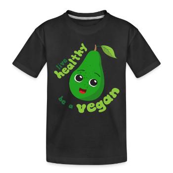 Vivre en bonne santé, est un végétalien, - T-shirt bio Premium Enfant - noir - Devant