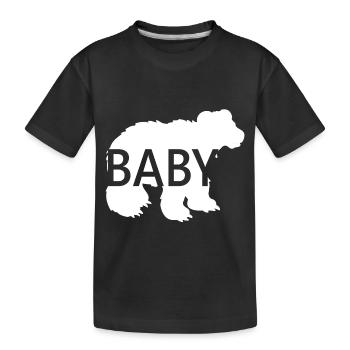 Baby Bär Weiss Tolle Geschenkidee - Kinder Premium Bio T-Shirt - Schwarz - Vorne