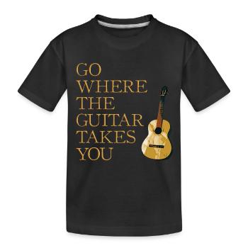 Gitarren Weg - Kinder Premium Bio T-Shirt - Schwarz - Vorne