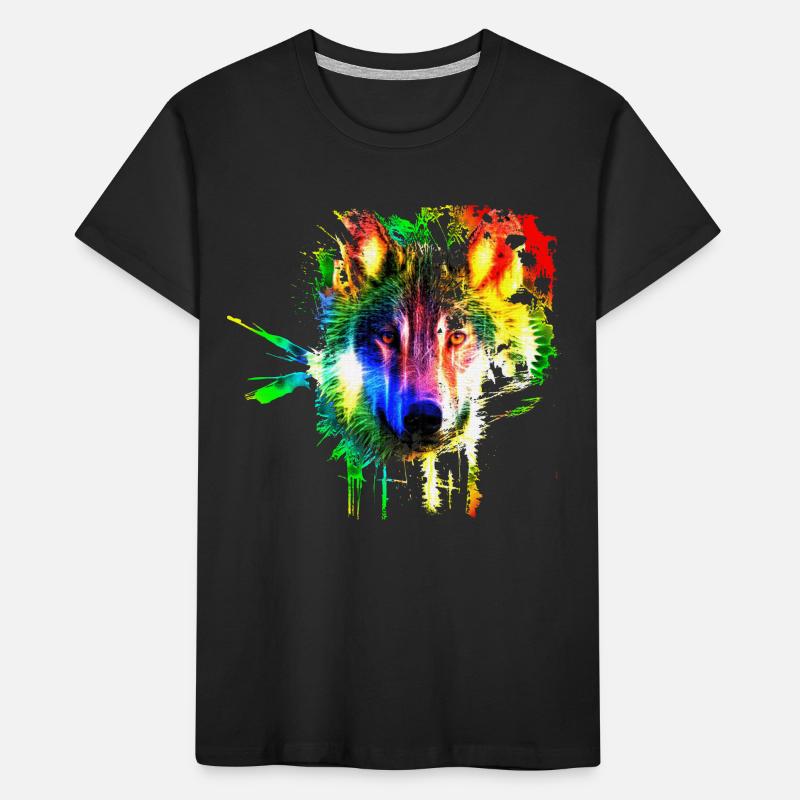 Wolf Splash Moderne T-shirt bio Premium Enfant