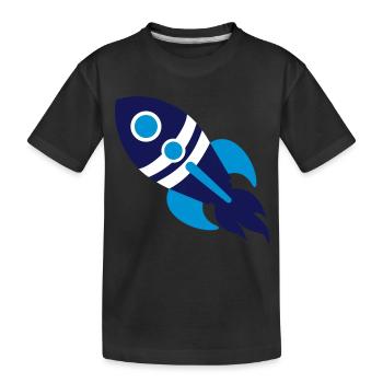 Rakete - Kinder Premium Bio T-Shirt - Schwarz - Vorne