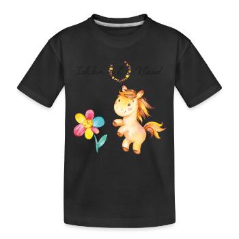 Schulanfang 1.Klasse Pferd - Ich bin erste Klasse! - Kinder Premium Bio T-Shirt - Schwarz - Vorne