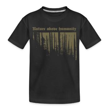 Nature above humanity (gold) - Kids' Premium Organic T-Shirt - black - Front