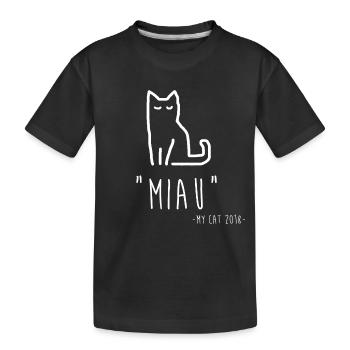 Miau Cat - Kinder Premium Bio T-Shirt - Schwarz - Vorne