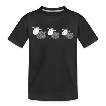 Trois moutons sont les meilleurs amis - moutons - agneau - T-shirt bio Premium Enfant - noir - Devant